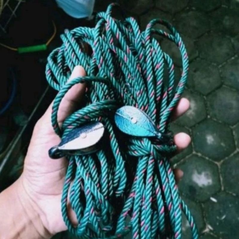 Katrol 1" & Tambang Gulung Tirai Bambu 6 Meter