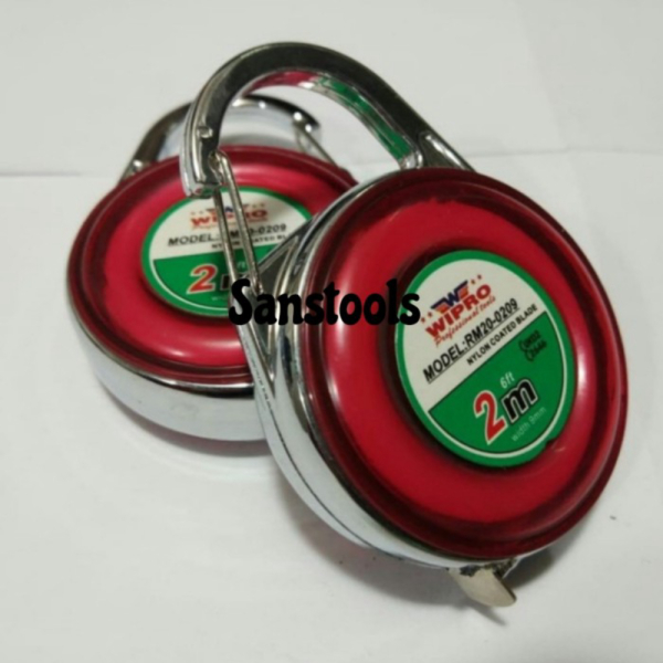 

meteran bulat jengkol tarik stainless 2m wipro / meter ukur pocket Diskon