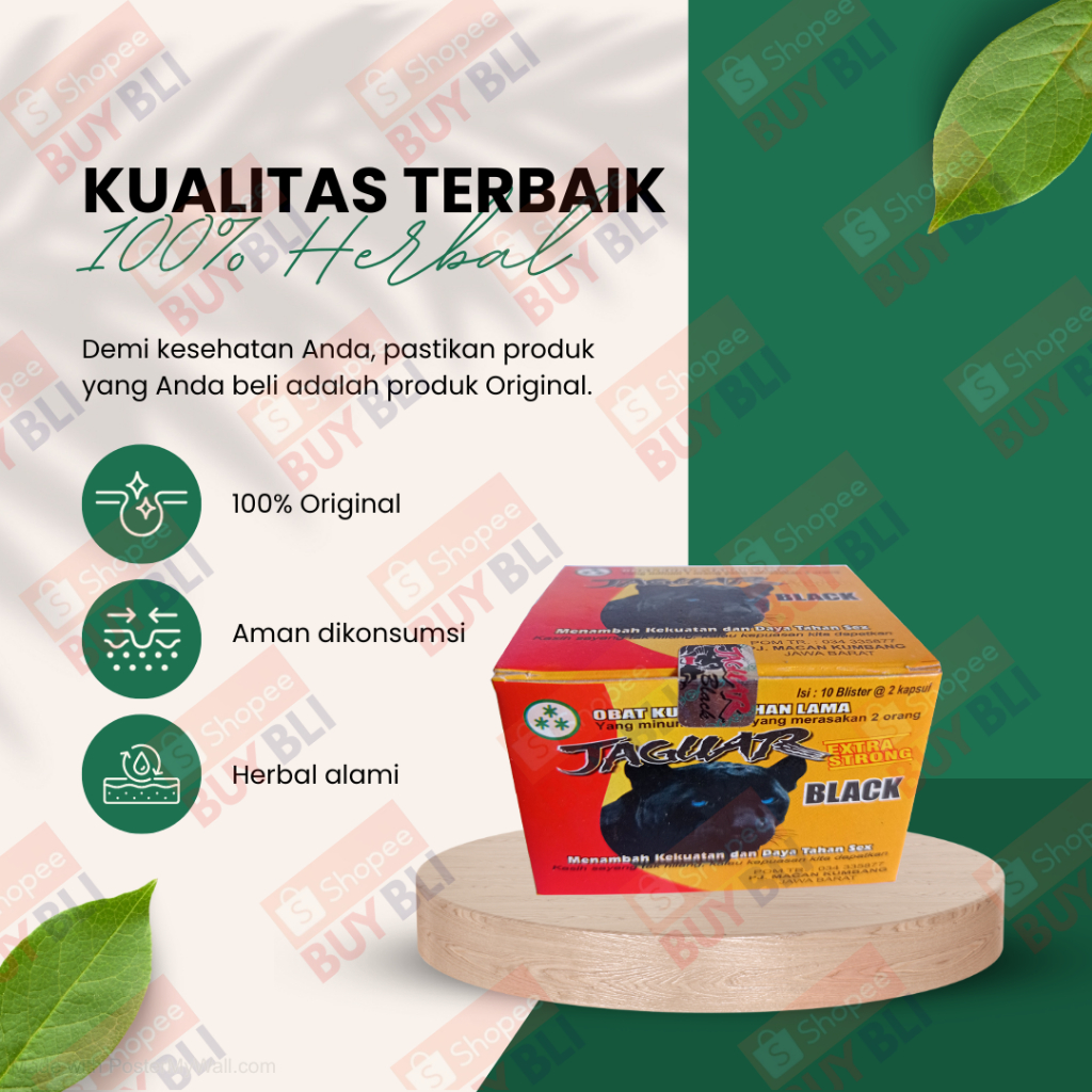 Jamu Kesehatan HerbalJaguar Black Original Obat (Kuat) Obat Tahan Lama Obat (Ejakulasi) Dini isi 20 
