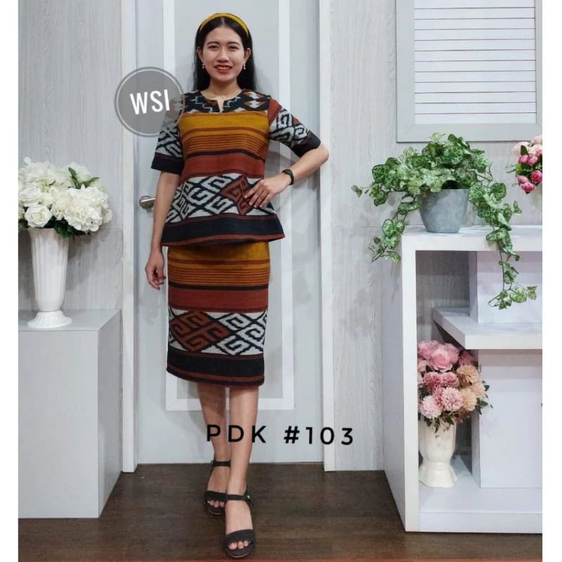 setelan rok blus atasan tenun