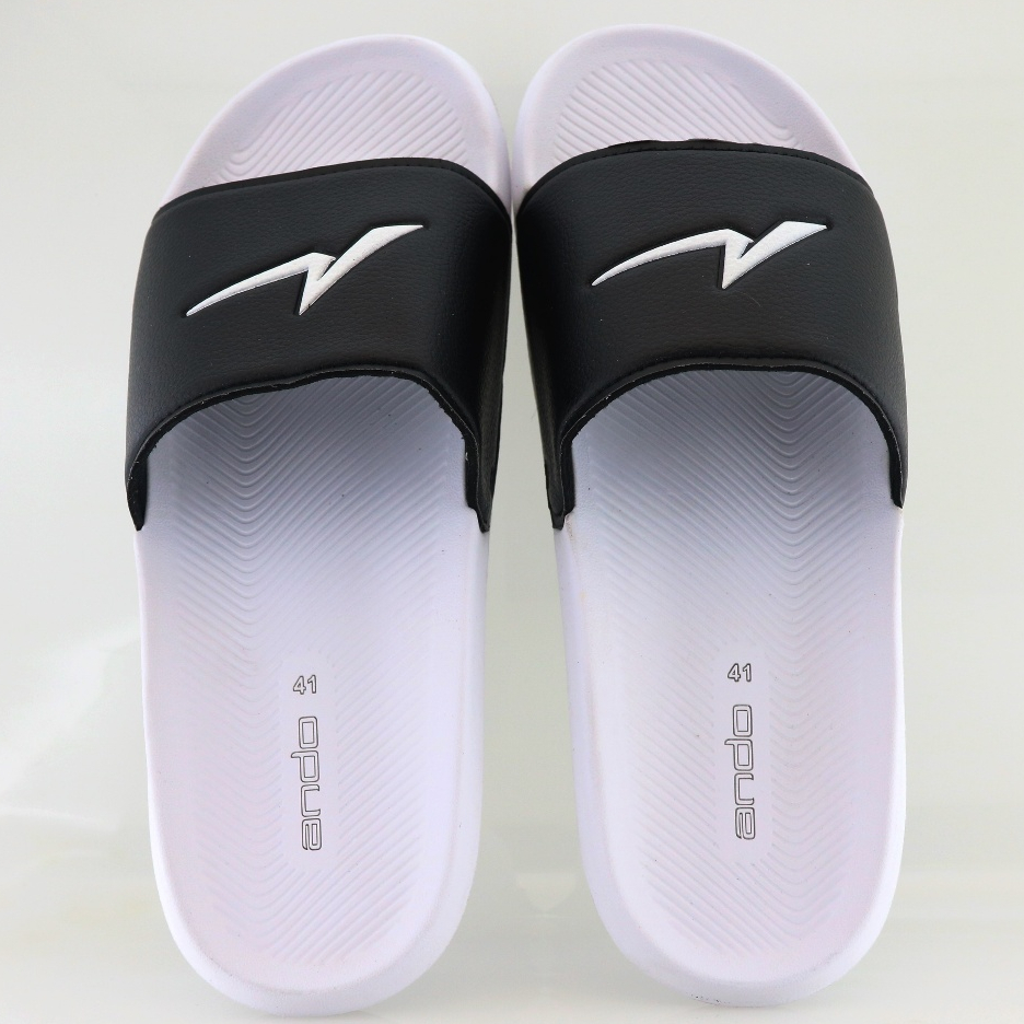 LIMITED EDITION Ando Slide 05 Hitam/Putih - Sandal Slide Pria Ando Surabaya