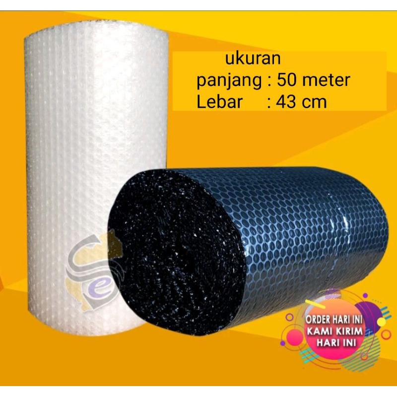 

Bubble wrap 1 roll hitam ukuran 43cm x 50meter cocok untuk packing barang