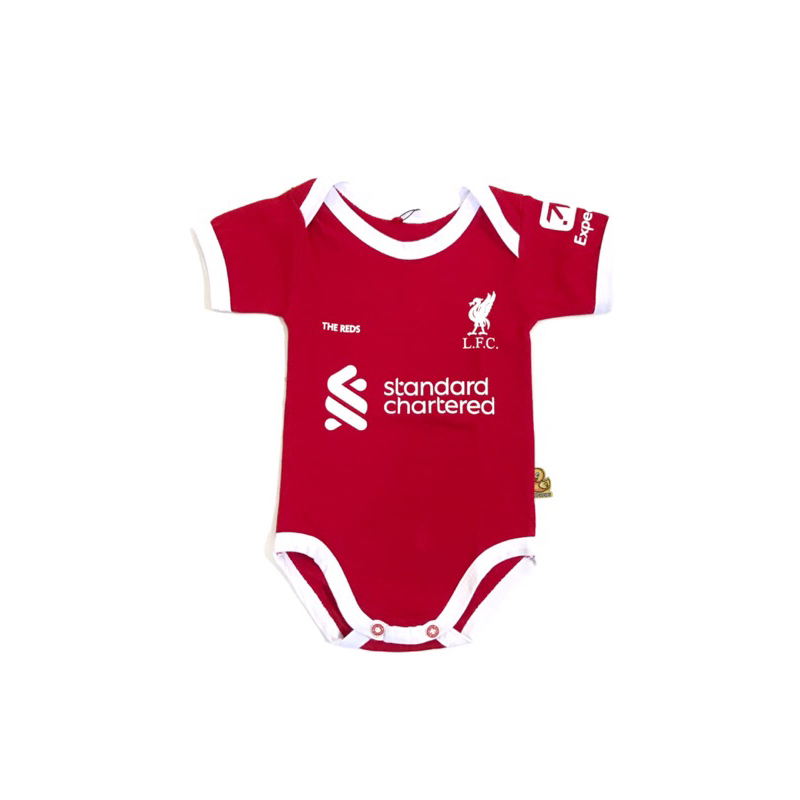 JUMPER BOLA BAYI LIVER POOL Set 3 in 1 Bayi Bola Topi Sepatu Prewalker