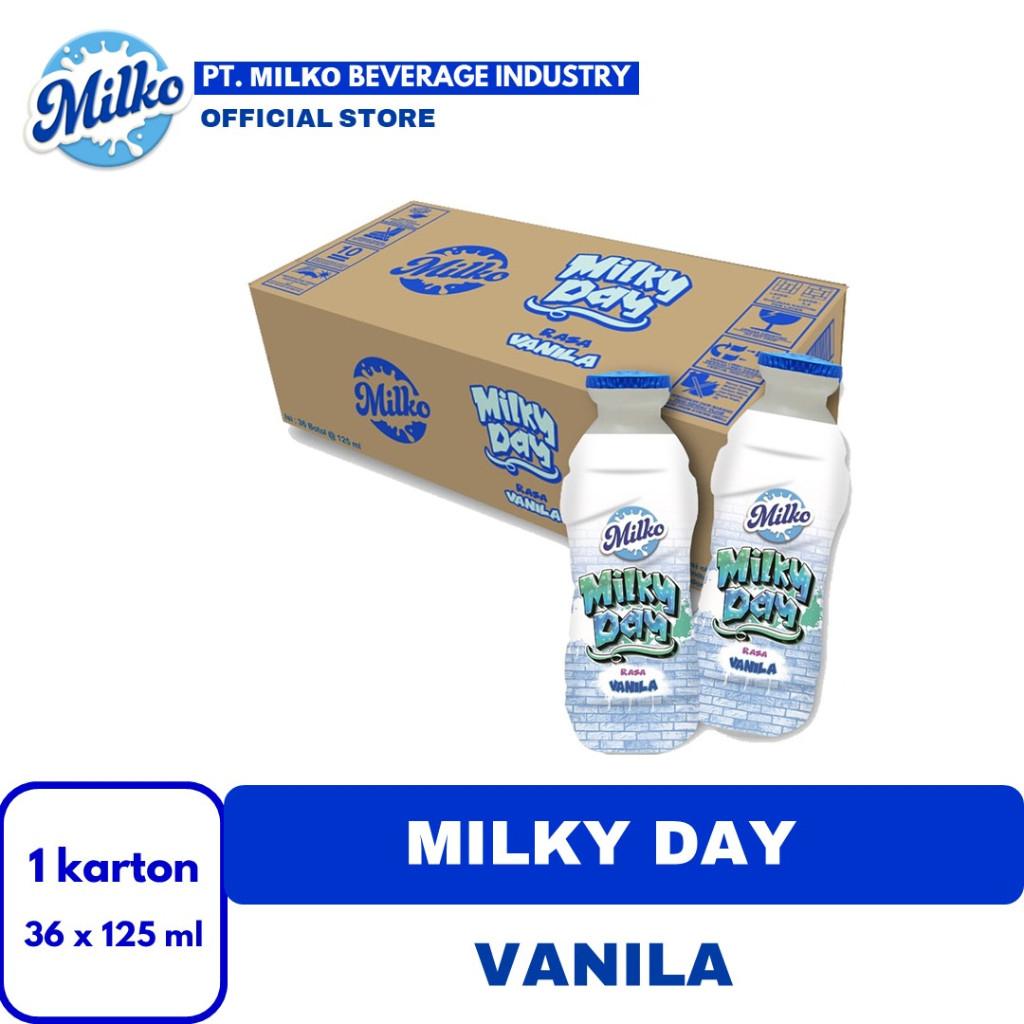 

MILKO MILKY DAY SUSU RASA VANILA 36 x 125 ml (karton)