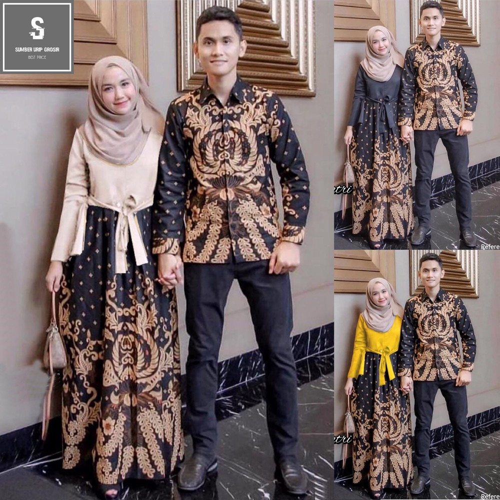 (FAMILY) Batik Couple 2499 Motif Manggar By Kenanga Busana | Batik Sania Ruffle Pekalongan sarimbit 