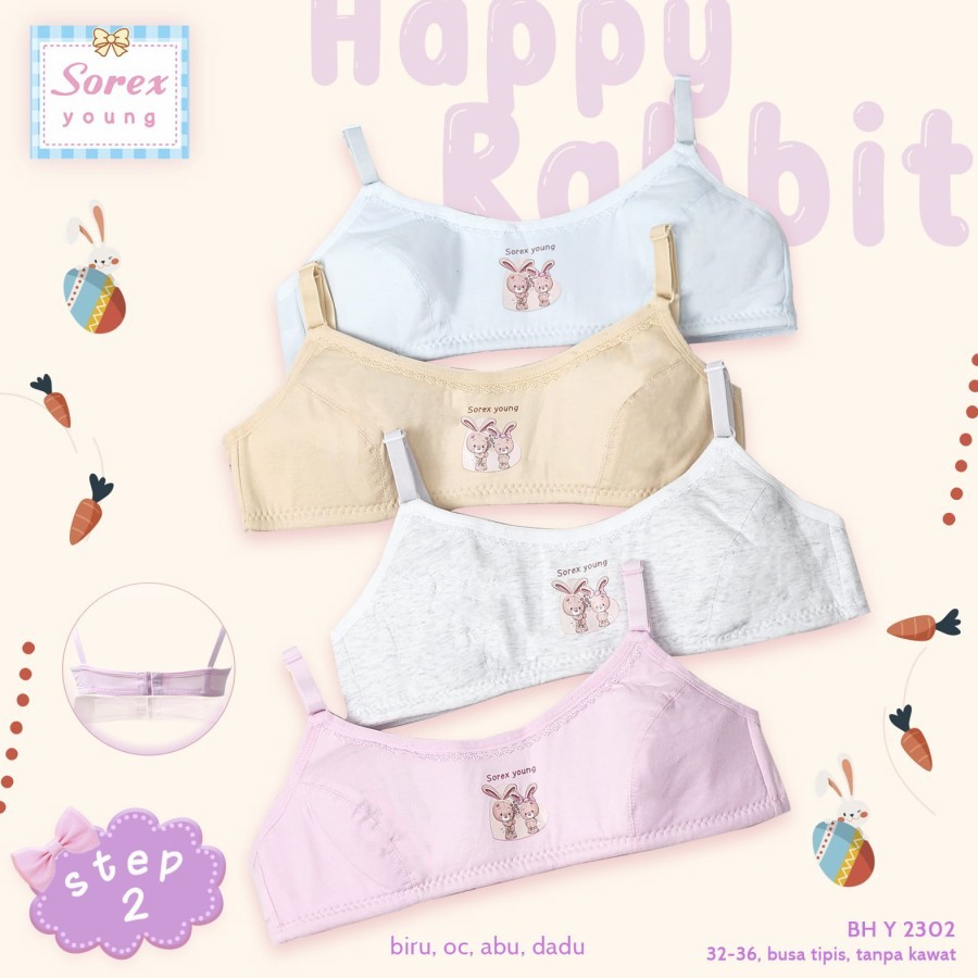 PAKET ISI 3 Sorex Bra Miniset Remaja Step 2 - BH Remaja Tanpa Kawat - Y2302,