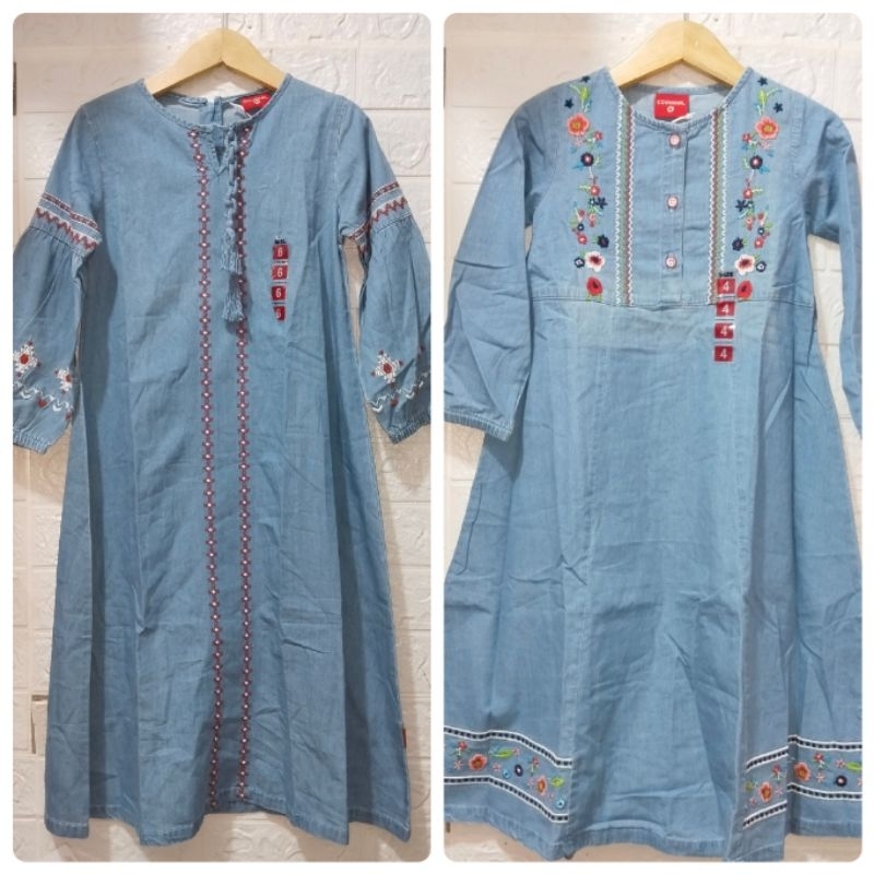 Cool Girl Gamis  Denim anak New 2573K, 1343K