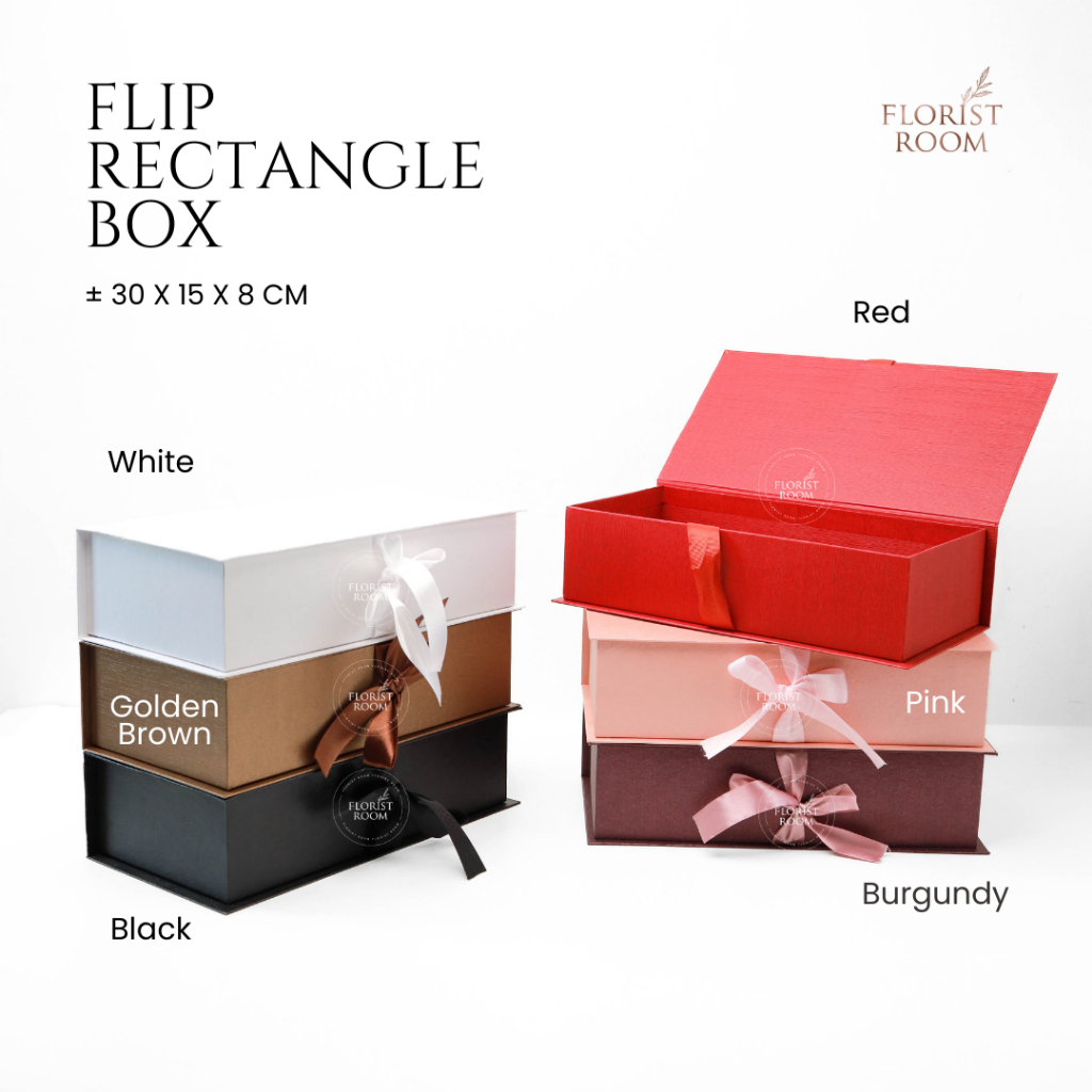 

HANYA BOX - Flip Rectangle Flower Box - Boks dengan Tutup - Kado hadiah