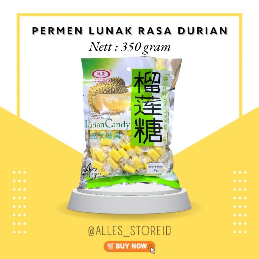 

Permen Lunak Rasa Durian/Permen Hongmao Durian Candy 350 gram
