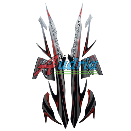 Striping Stiker Motor Suzuki smash 110r 2008 silver