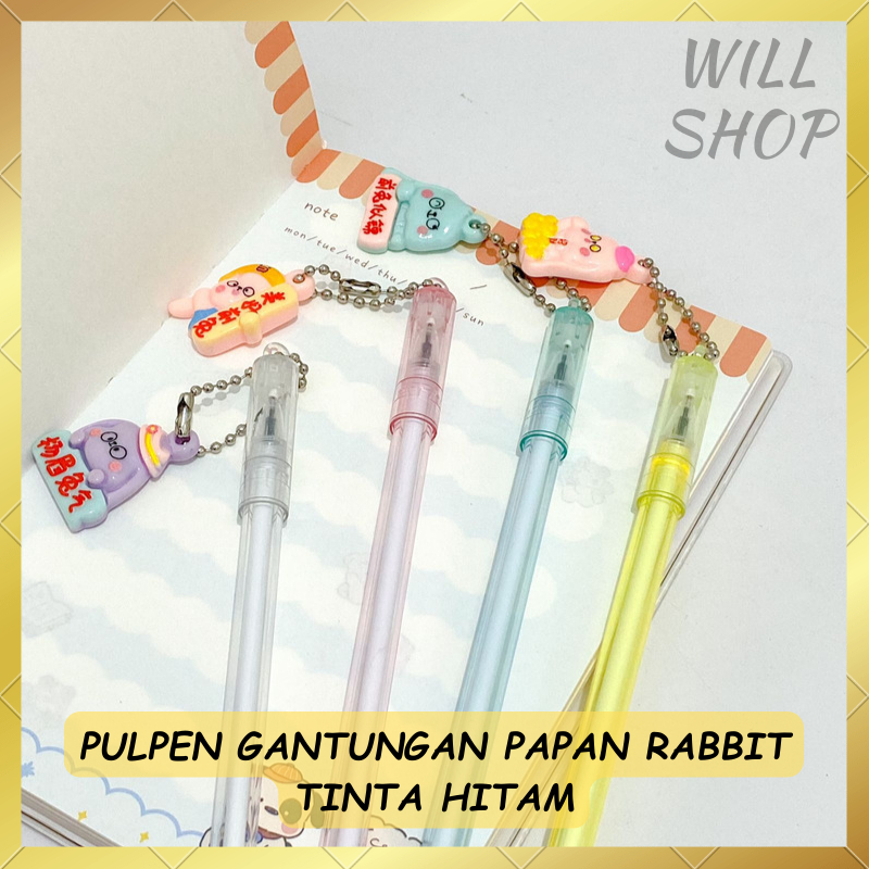 

VARIAN 4 / 8 / 12 PCS PULPEN PENA GANTUNGAN RANTAI PAPAN RABBIT / TINTA HITAM / TERSEDIA 4 VARIAN PEN GEL ALAT TULIS SEKOLAH MURAH BISA COD