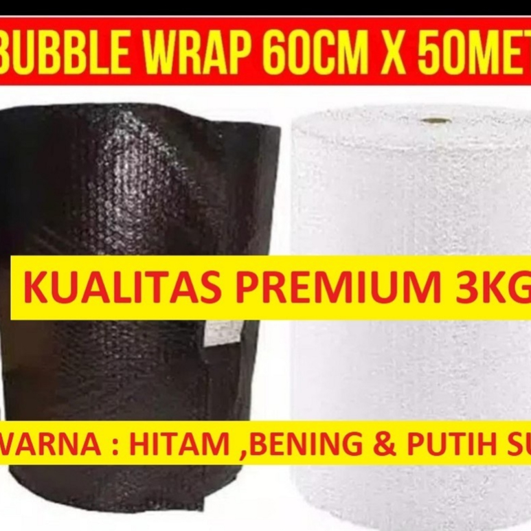 

Bubblewrap Premium 61cm x 50m/41cmx50m/31cmx50m/25cmx50m bening dan hitam PROMO SHOPEE