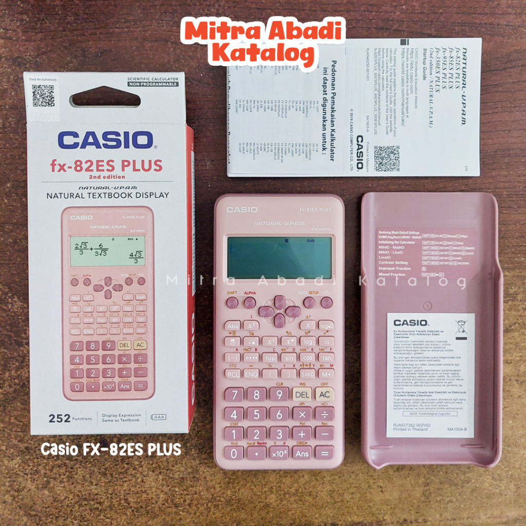 

KALKULATOR SCIENTIFIC CASIO ORIGINAL CALCULATOR ILMIAH SAINS CASIO FX-991D PLUS, CASIO FX-350MS, CASIO FX-350ES PLUS, CASIO FX-82ES PLUS 2PK 2ND EDITION ESTETIK KUALITAS BAGUS UNTUK SEKOLAH DAN KULIAH MITRA ABADI KATALOG