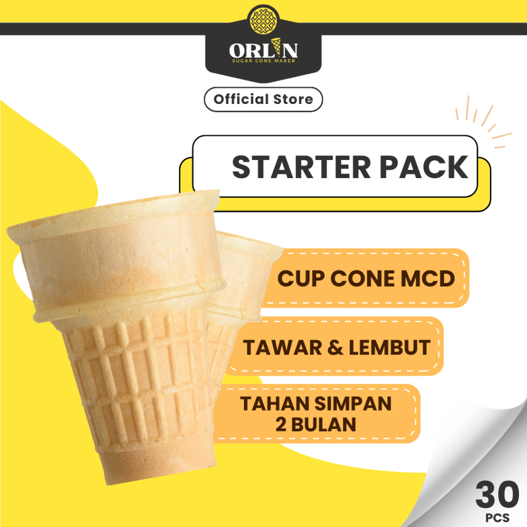 

ORLIN Starter Pack Wafer Cup Cone Ice Cream McD 30pcs