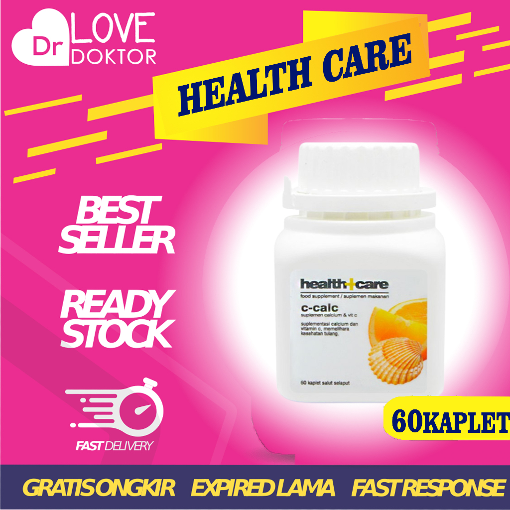 HEALTH CARE C-CALC SUPLEMEN CALCIUM VITAMIN C UNTUK PERTUMBUHAN TULANG DAN GIGI ANAK 60 KAPLET