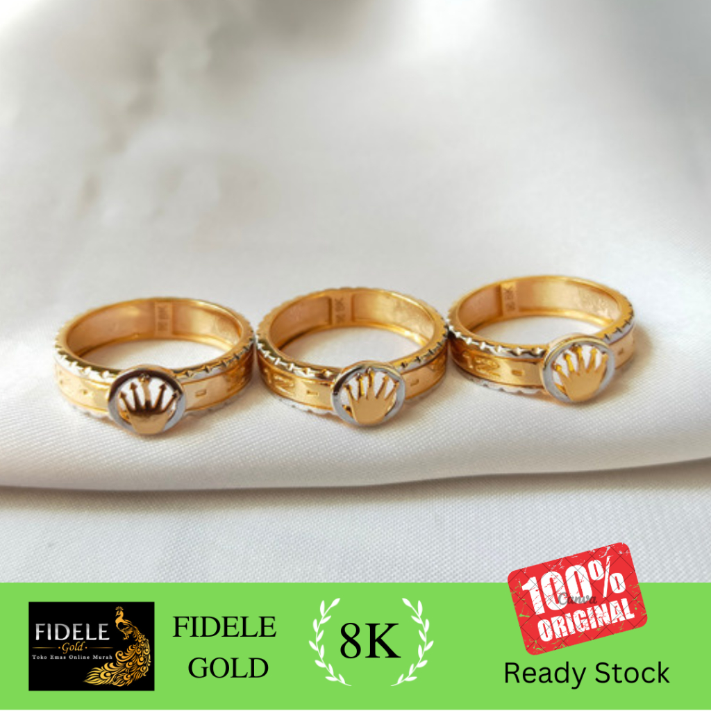 Cincin roxe mahkota regina emas asli model emas muda 375