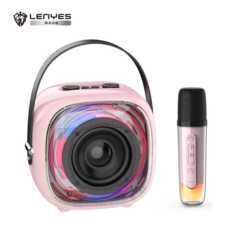 LENYES S226 KTV RGB LED Light Wireless Speaker + Microphone Karaoke  Bluetooth 5.3 Mini Portable