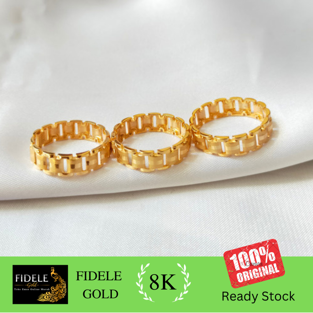 Cincin Coco herme emas asli kadar muda 375 cincin wanita