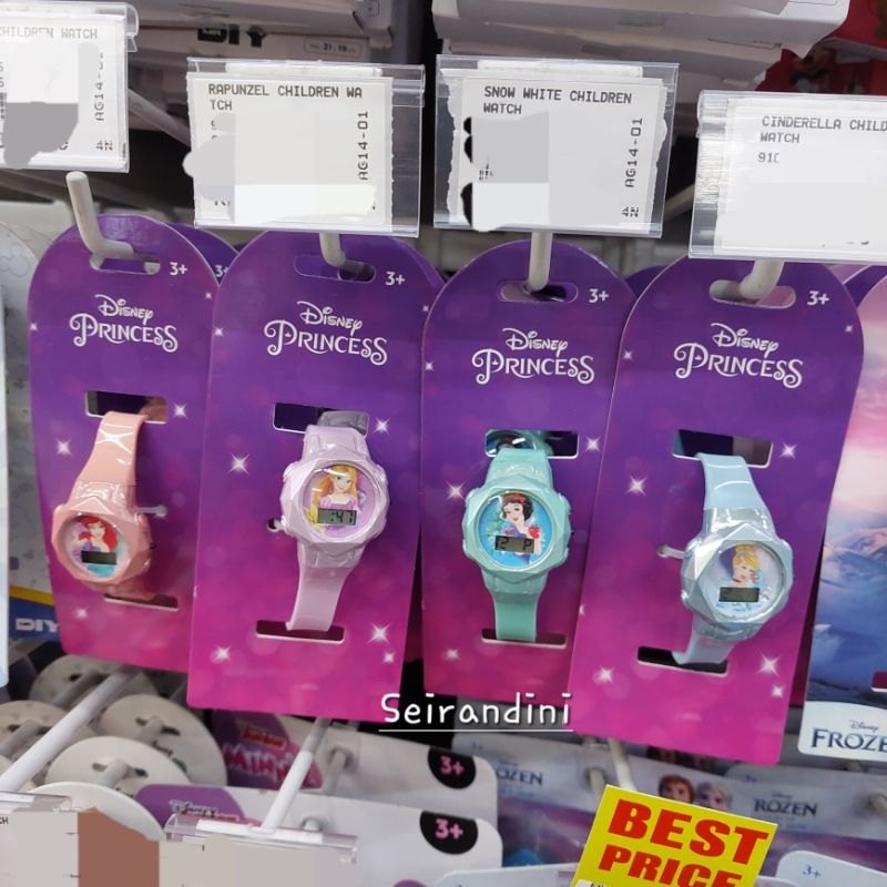 Jam Tangan Digital Disney Princess Ariel Rapunzel Snow White Cinderella Anak Remaja Perempuan Cewek 