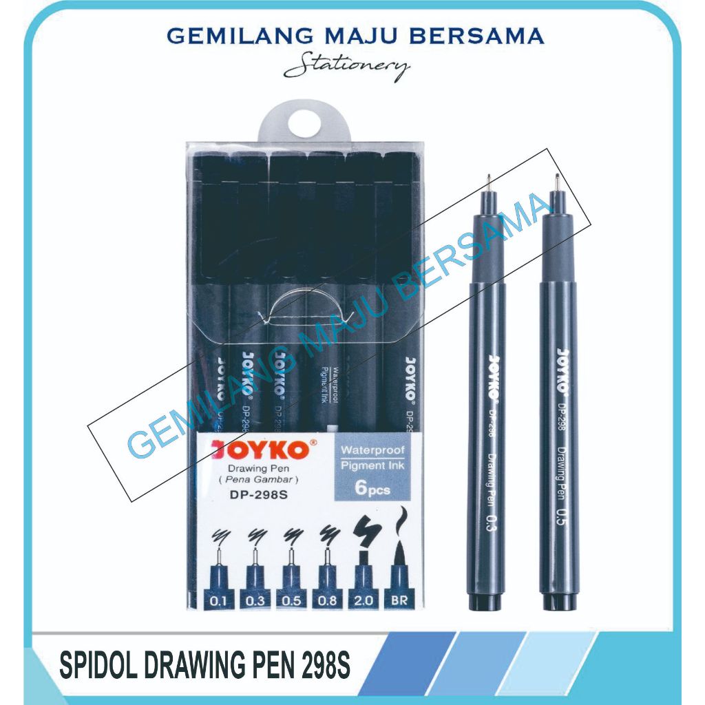 

Bolpen Gel /Spidol Drawing Pen Joyko 298s (isi 6bh)