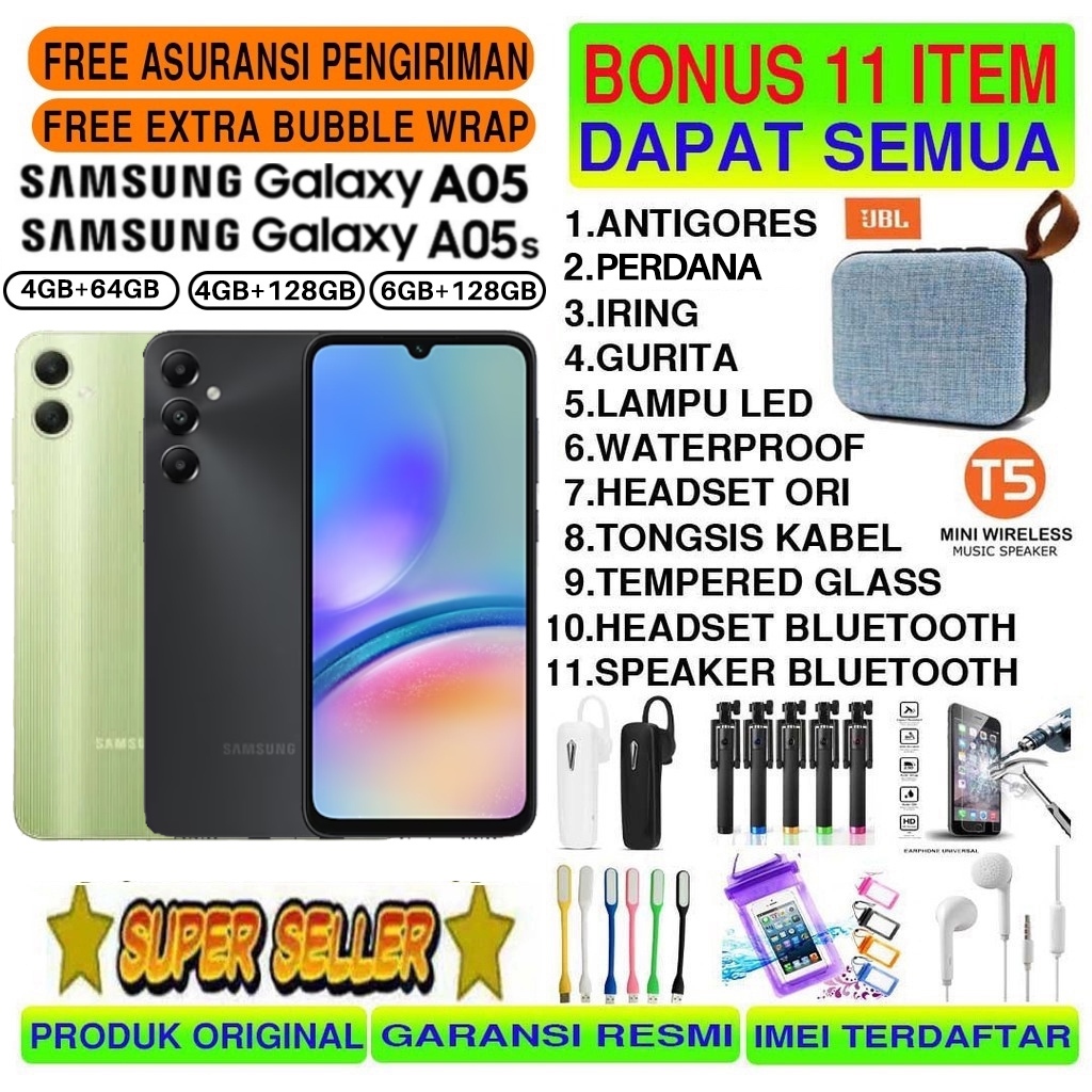 SAMSUNG GALAXY A05 & A05S 6/128 4/128 4/64 GB GARANSI RESMI