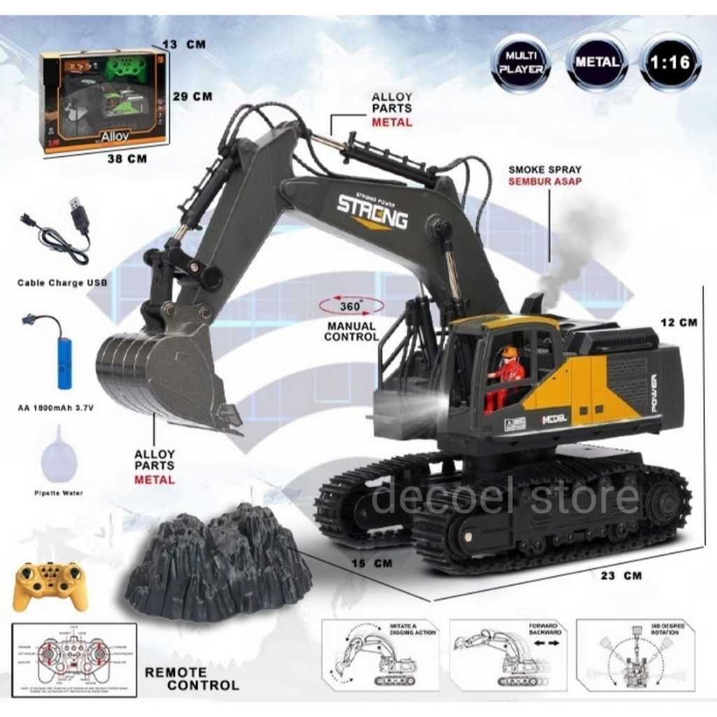 MAINAN RC MOBIL REMOTE KONTROL KERUK BEKO EXCAVATOR EKSAFATOR CAR