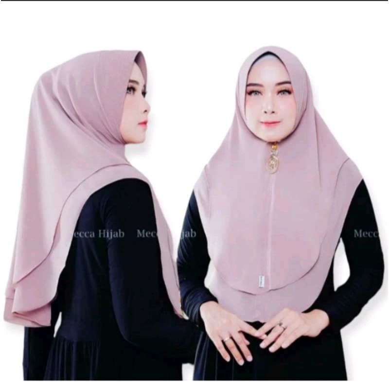 JILBAB HIJAB INSTAN OVAL MINI 2 LAYER CERUTY PREMIUM