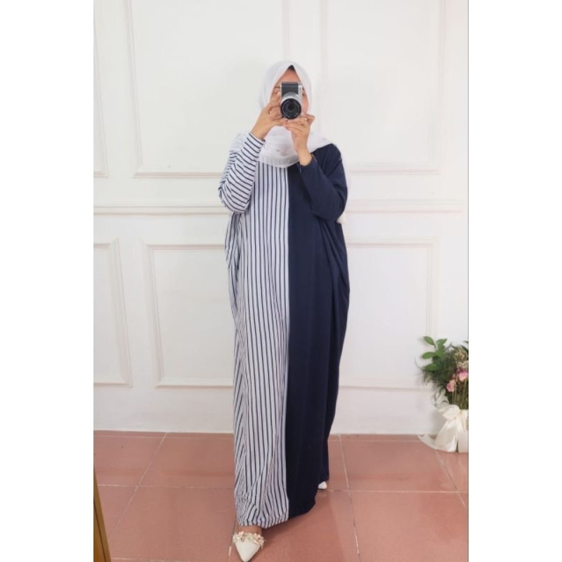 Kaftan Twill Motif Salur Terbaru Gamis Kaftan twill Ilka Motif Kalem Termurah Gamis Elzhaf Twill Pek