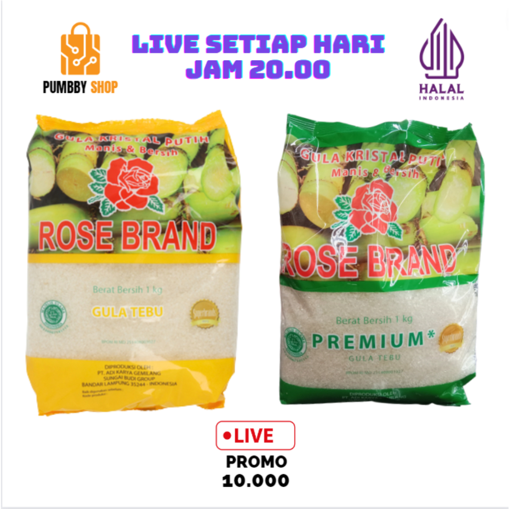 

(BISA COD) GULA ROSE BRAND 1KG JATIM