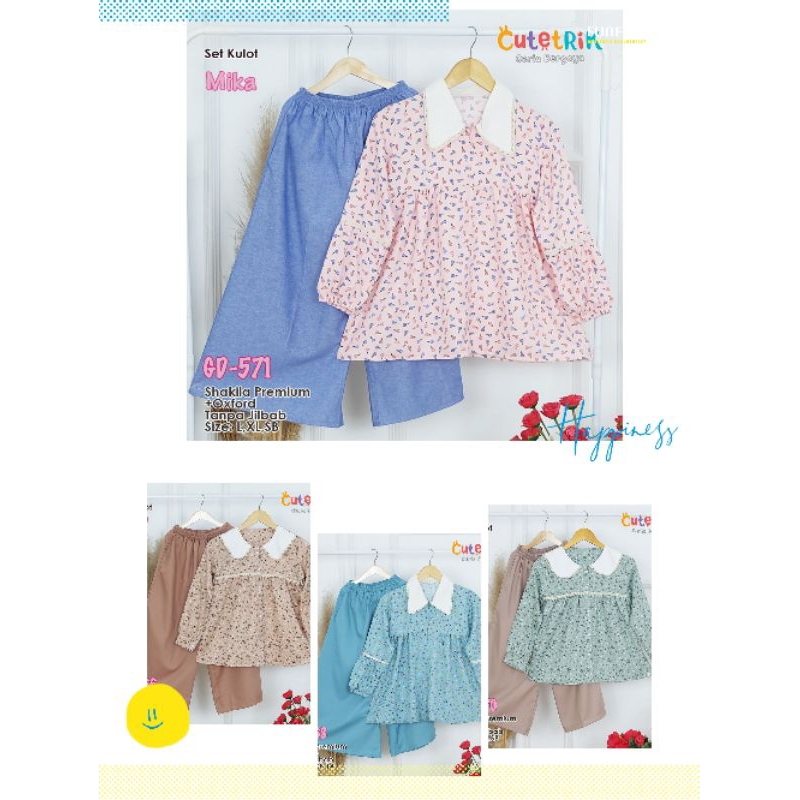 Setelan Celana Cutetrik/ Kulot Anak Cutetrik