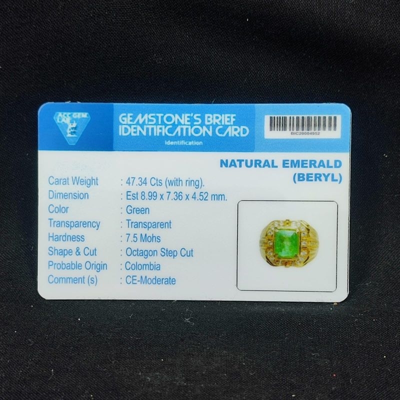 BATU ZAMRUD COLOMBIA ASLI NATURAL BERSERTIFIKAT SIAP PAKAI