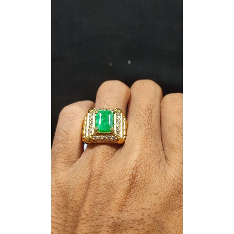 BATU ZAMRUD COLOMBIA ASLI NATURAL BERSERTIFIKAT SIAP PAKAI