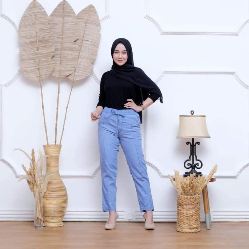 Celana Baggypants Jeans | Celana Panjang Wanita | Celana Wanita Remaja Semi Jeans | Korean Style
