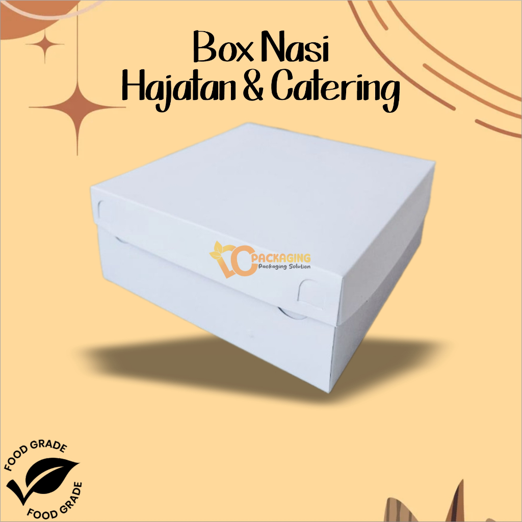 

Dus Snack/Dus Nasi Polos Warna Putih Ukuran 15 x 15 - 18 x 18 - 20 x 20 350 gsm LEBIH TEBAL