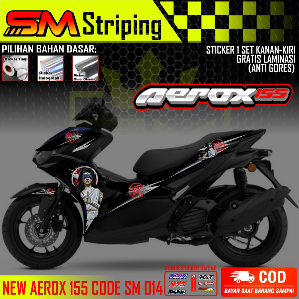 Striping Variasi Aerox NEW 155 // Stiker Variasi List Aerox 155 NEW155 SM