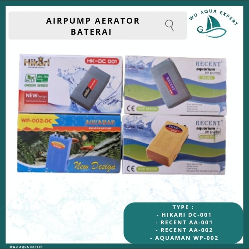 AIRPUMP KOLAM AQUARIUM AERATOR BATERAI AQUAMAN WP 002 POMPA UDARA KOLAM PANCING MEMANCING LISTRIK PA