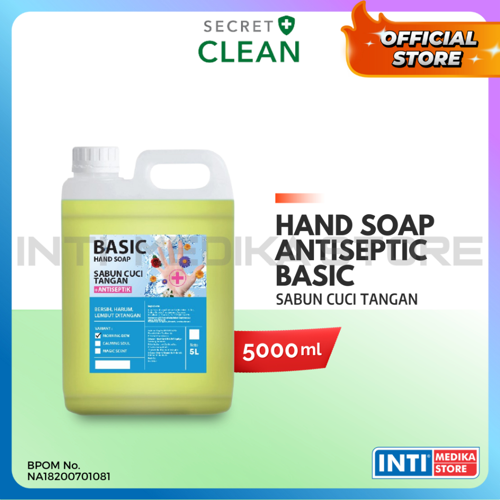 SECRET CLEAN - Hand Soap AntiSeptic Basic 5 Liter | Sabun Cuci Tangan