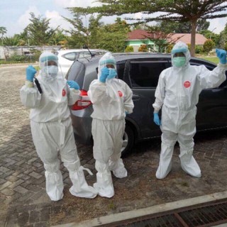 ￼Apd boho coverall seragam medis hazmat murah L XL include covershoes