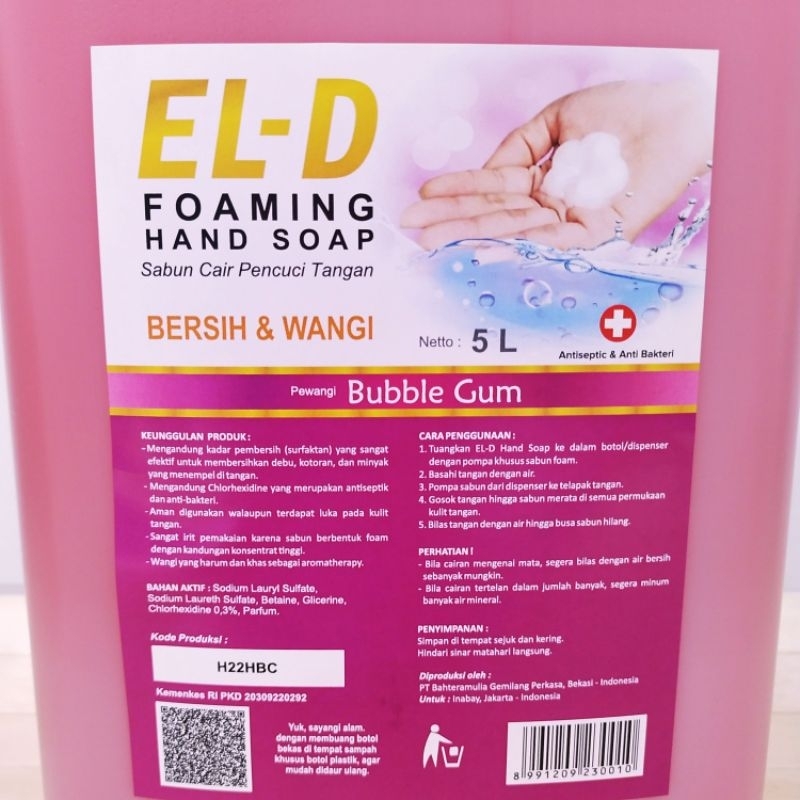 EL-D Sabun Cuci Tangan Foam Antibakteri / Handsoap - Refill 5 Liter Sabun Cuci Tangan