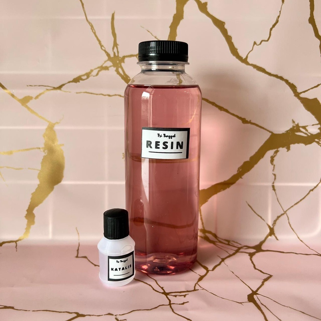 RESIN MERAH Isi 250 ML Polyester 108 FREE KATALIS 10ML Recine Catalis Fiber Acrylic DIY Prakarya Tor