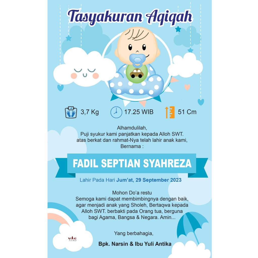 

Kartu Tasyakuran Aqiqah / Kartu Aqiqah / Walimatul Aqiqah / kertas Box Nasi