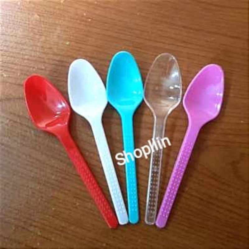 ( 50pcs ) Sendok Puding Sedang / Sendok Es cream / sendok plastik tebal / Sendok plastik murah