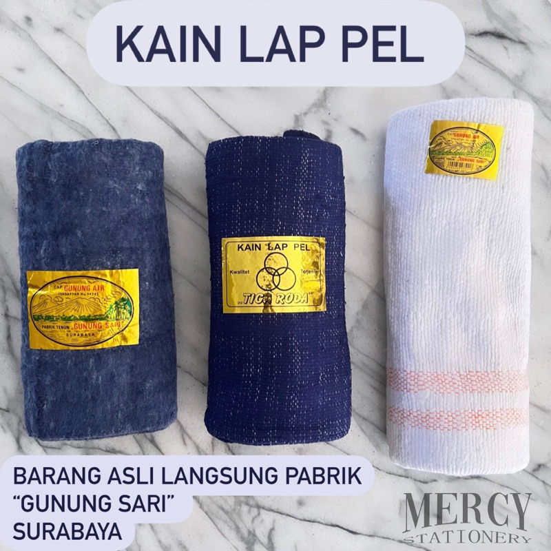 SALE - Kain Lap Pel Gunung Air Tiga Roda Putih Biru