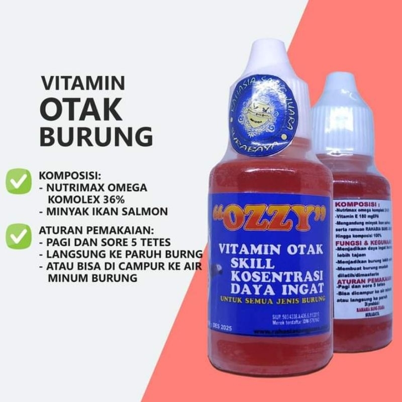 VITAMIN OTAK BURUNG - MENAMBAH DAYA INGAT BURUNG LEBIH TAJAM MEMPERMUDAH SKILL DAN DAYA KONSENTRASI