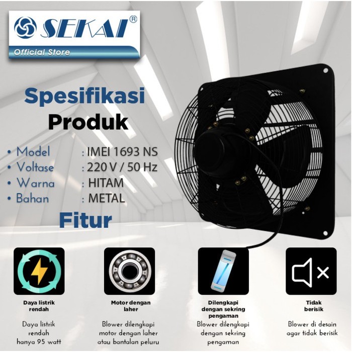 SEKAI Exhaust Fan Industrial Kipas Angin Industri 16" IME1693 NS - IME 1693 NS sekai