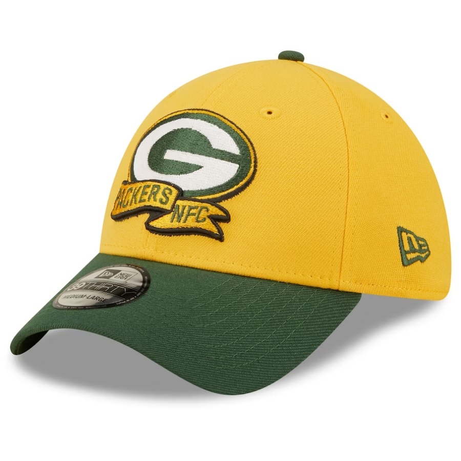 Topi NFL New Era 39THIRTY - Green Bay Packers Gold SEC 2022 Sideline
