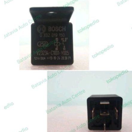 Relay 5 Kaki 12V 30A Asli Bosch Ori Klakson Foglamp Lampu Universal