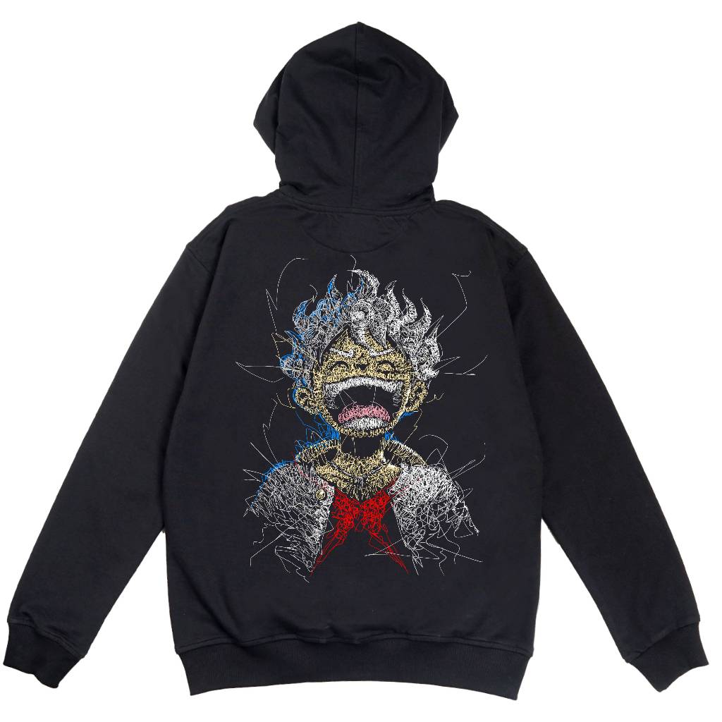 Mayosi Hoodie Onepiece Luffy Gear 5 Scribble