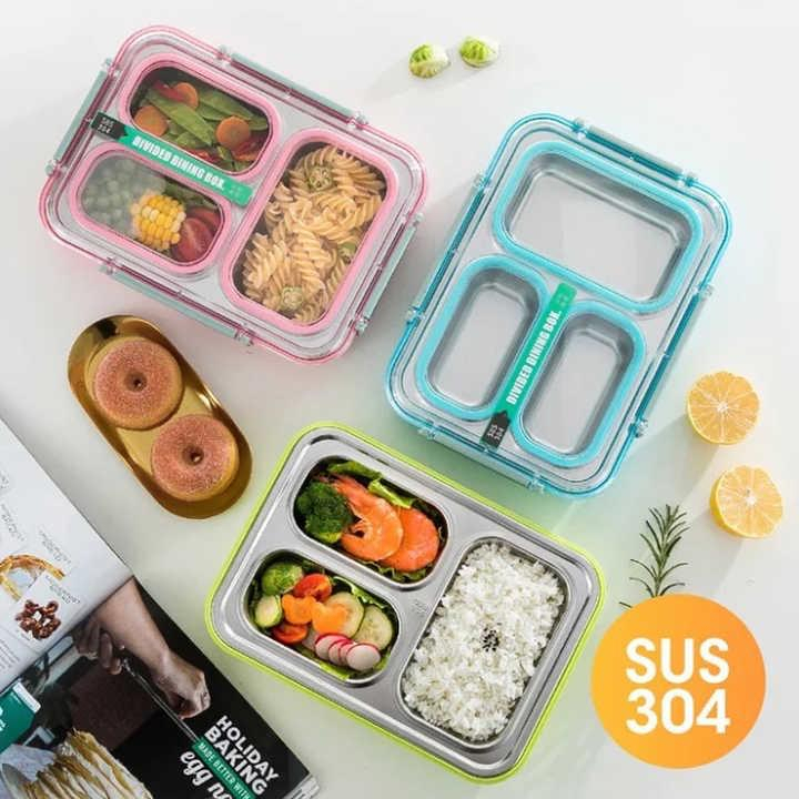 Kotak Makan Stainless Anti Tumpah / Lunch Box LeakProof Tempat Bekal Anti Tumpah Anti Campur