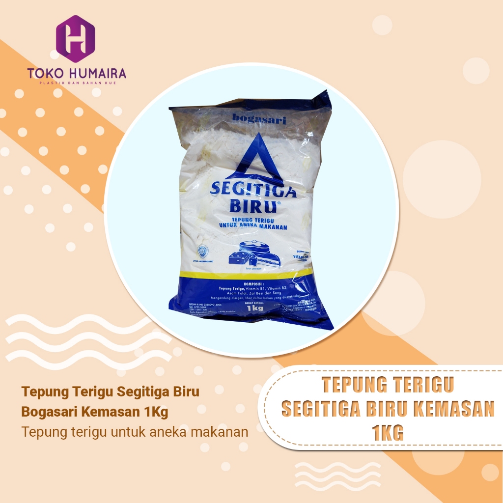 

Tepung Terigu Kemasan Segitiga Biru | 1Kg | Bogasari